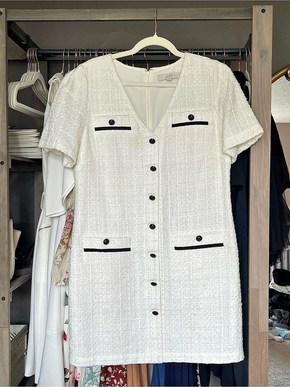 LOFT Textured Mini Dress Size 12 Like New